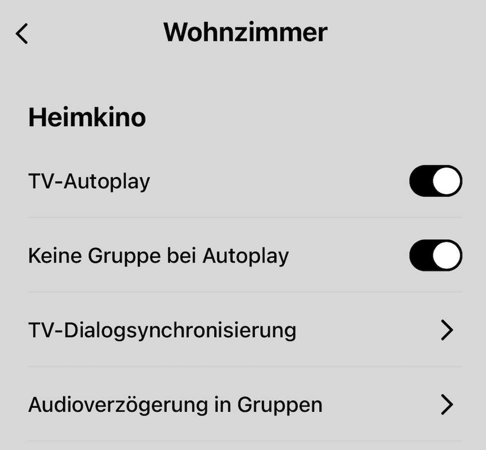 Sonos App TV-Autoplay mit Apple TV