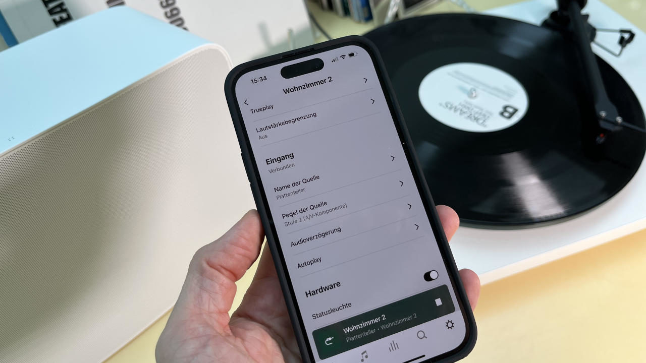 Einstellungen für Plattenspieler in Sonos-App