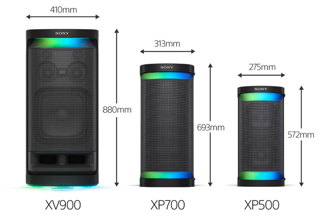 Sony SRS-XV900 Größenvergleich